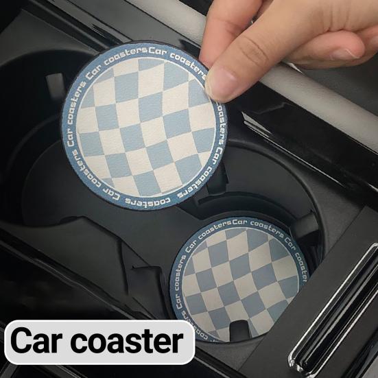 

Cup Holder Mat Lightweight Non-Slip Anti-scratch Leather Faux Holder Car Bottle Pad for