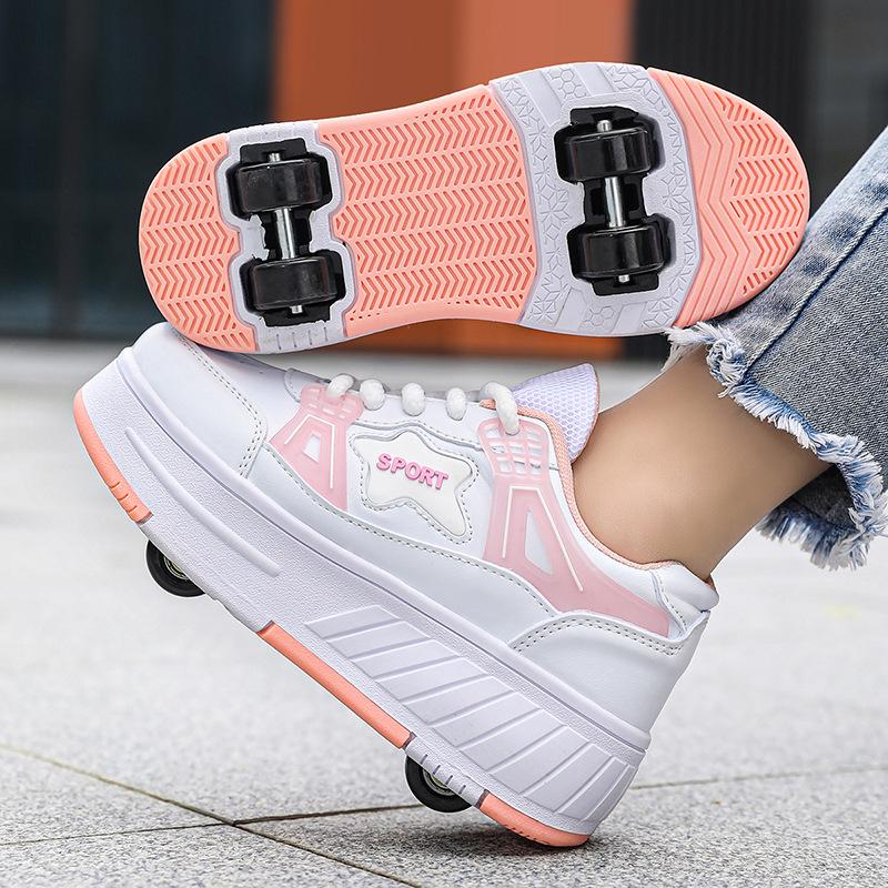 Summer Kids' Four-Wheel Light-Up Roller Skates for Boys and Girls