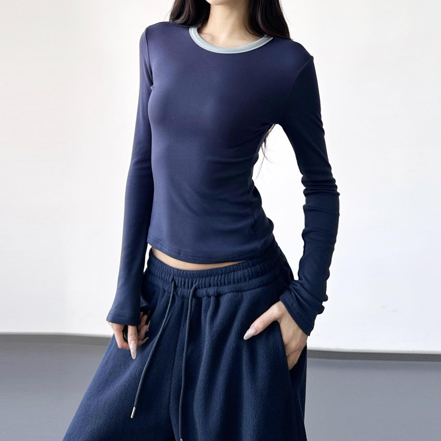 2025 Women s Black Slimming Long-Sleeve Base Layer Top - Winter Fashion Extra Large