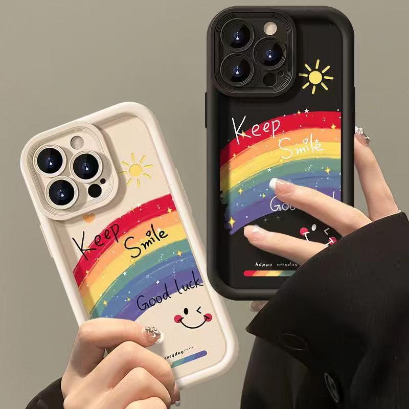 Personalized Rainbow Smile Case for iPhone 17 Pro Max/15 Pro/14/13