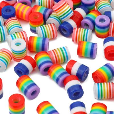 1000Pcs Resin Striped Cylindrical Large Hole Beads Pendant Charms for Jewelry Findings DIY Necklace Bracelet Accessories