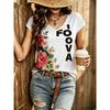 Womens V-Neck Short Sleeve Loose T-Shirt With Colorful Polka Dot Print Casual Oversized Top Daily Wear