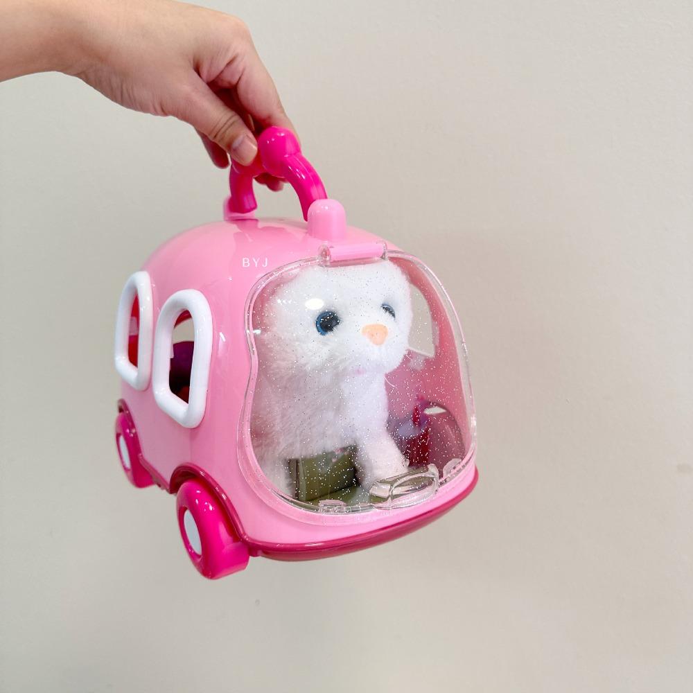 

Кормление Интерактивного Зайчика, Ходячей Куклы с Клеткой для Питомца, Имитирующие Плюшевые Игрушки, Плюшевые Игрушки для Детей Pink Cat