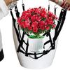 40x40cm Planter Lift Insert Net Djustable Height Plant Lift Net Hanger With 8 Hooks For Plant Flower Pots Containers