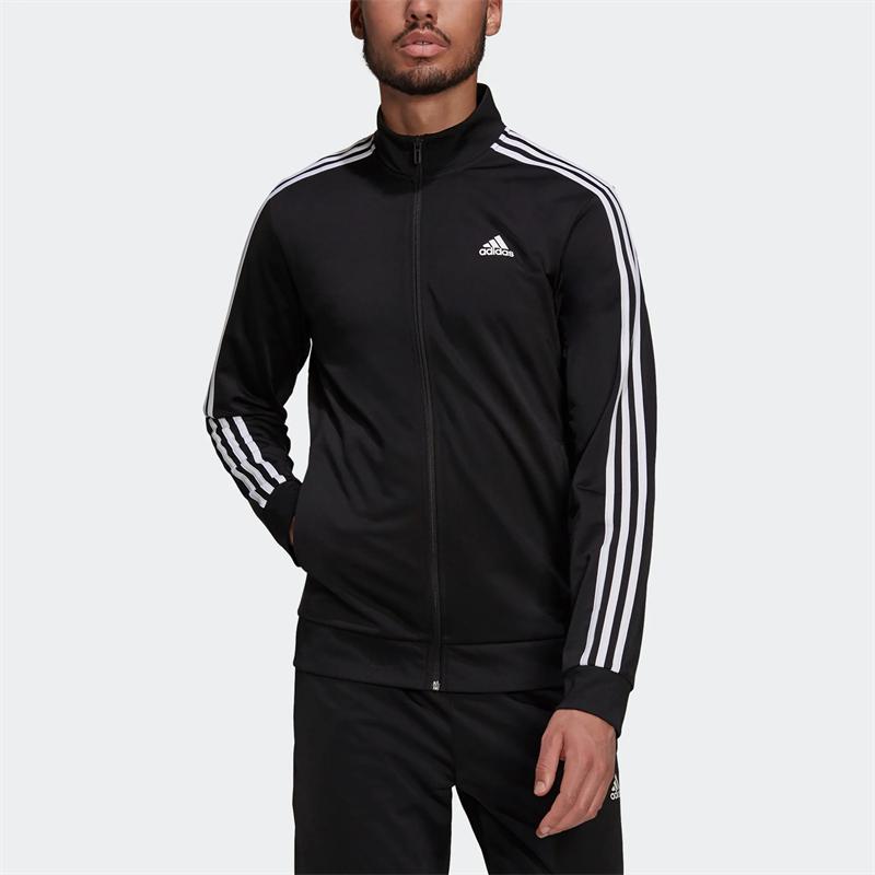 Adidas Mode Lässig Retro Gestreiftes Logo Jacke Unisex Jacke Schwarz H46066