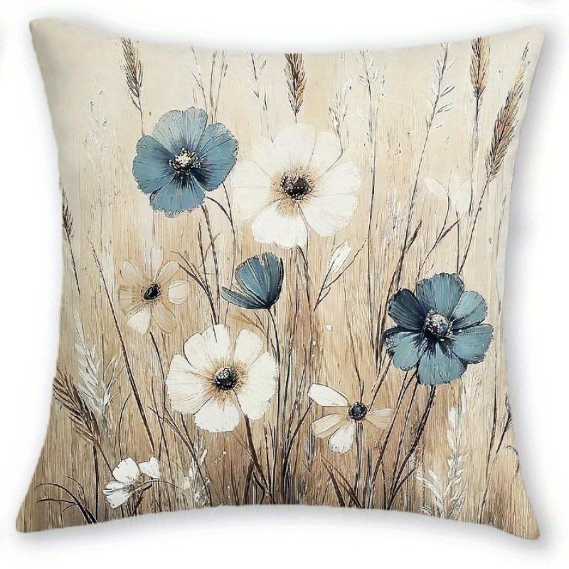 Elegant Watercolor Floral Pillow Covers Soft Color Cushion Covers Zippered Sofa Living Room Bedroom Outdoor Home Botanical Art