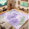 Floral Garden Theme Crystal Velvet Floor Rug Personalized Custom Name Text Warm Carpet Home Decoration