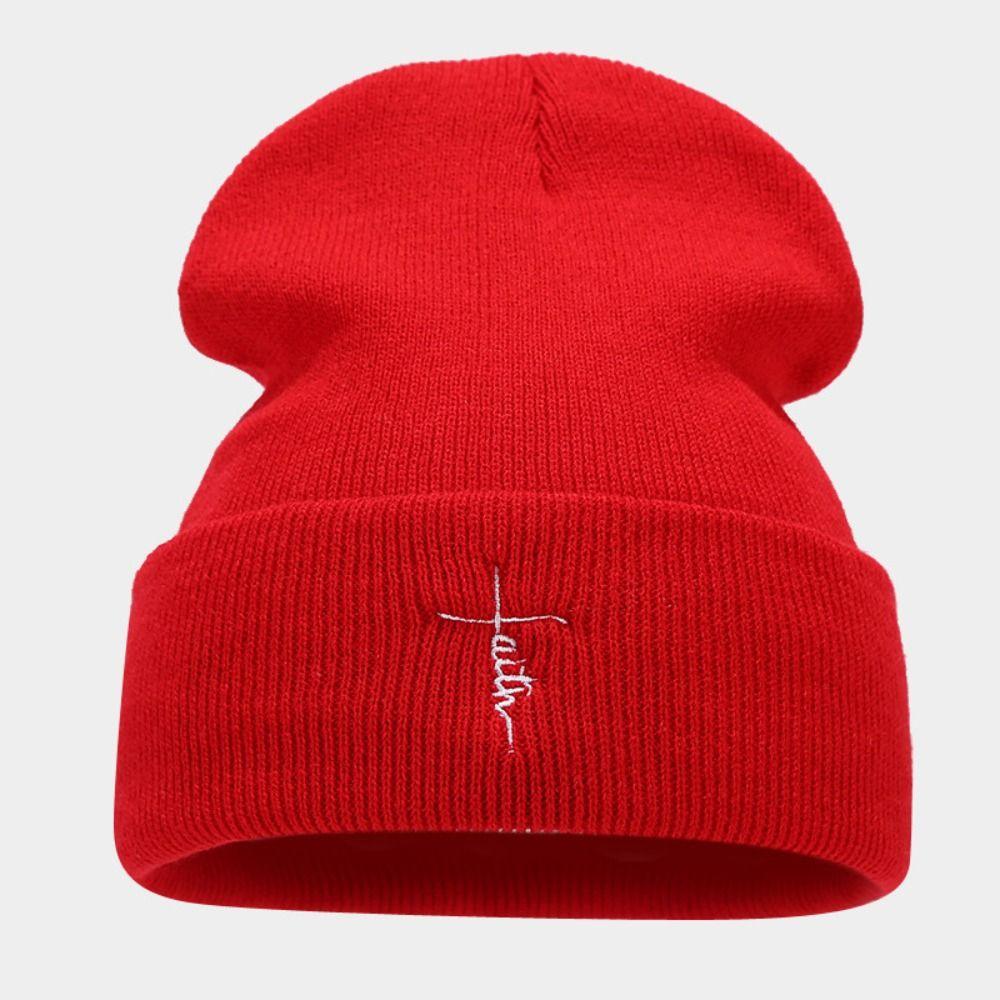 Embroidered Beanies Hats Cotton Knitted Hats Winter New Ear Protection Hat