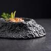 Volcano-shaped Black Deep Plate Creative Irregular Ceramic Tableware In Restaurant French Special-shaped Soup Plate Swing Plate