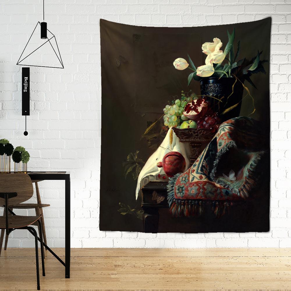 Sanat Çiçek Yağlıboya Duvar Asma Boho Psikedelik Soyut Goblen Hippi Tapiz Odası Polyester Arka Plan Kumaş Dekor