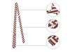[Allegra K] Linen Stripe Narrow Tie, 6cm, Formal, Casual, Business, Men's, Red, 6cm