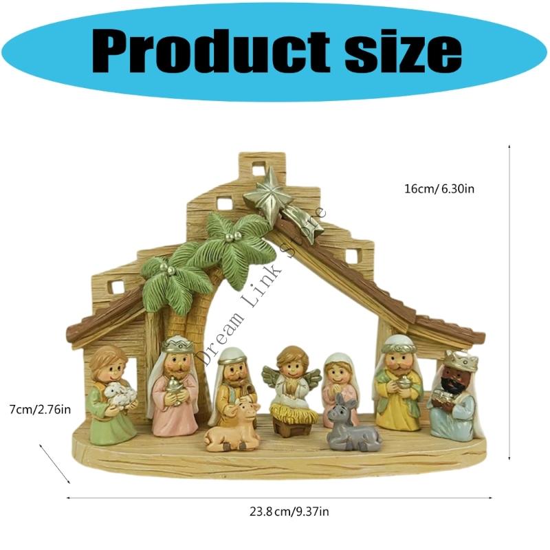 Q1FD Baby Jesuses Holy Family Statue Miniature Christmas Nativity Scene Sculpture