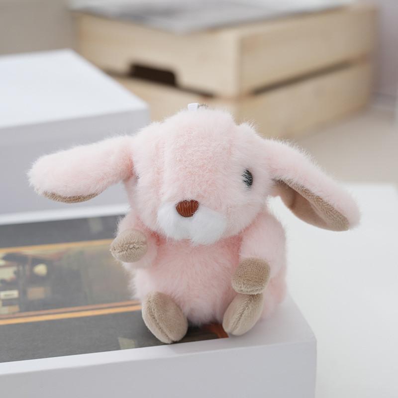 Adorable Realistic Rabbit Plush Keychain With Soft Pp Cotton Stuffing Cute Keyring Toy Perfect For Couples And Car Bags