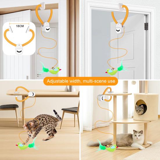 

Самогра Підвісна Іграшка-Дразнилка для Кота на Двері Регульований Дизайн Працює від Батарейок Висувна Кімнатна Автоматична Інтерактивна Підвісна Іграшка для Кошеняти чорний