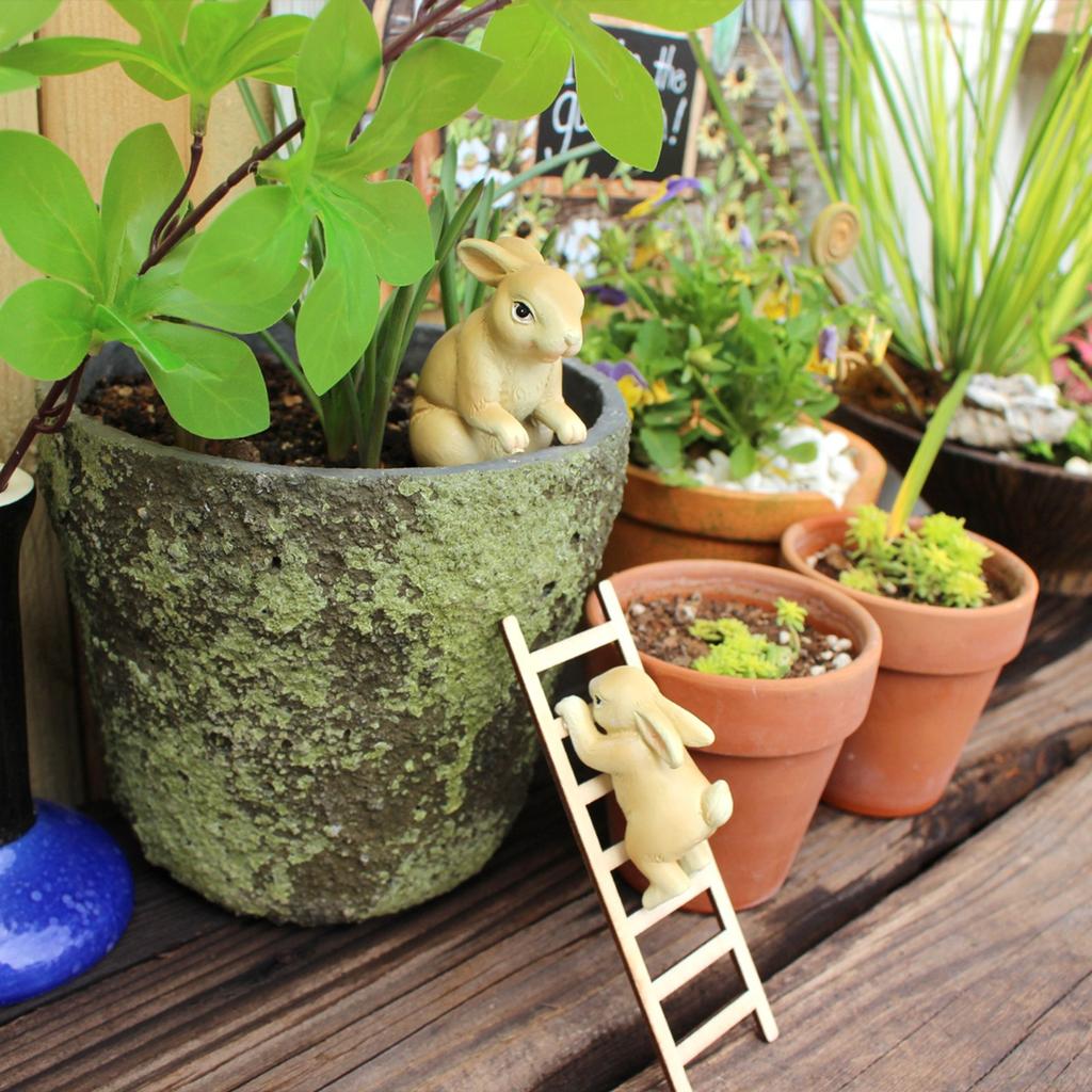 Statue miniature en résine pour pot de fleurs, accessoire décoratif pour terrasse, cour ou décoration