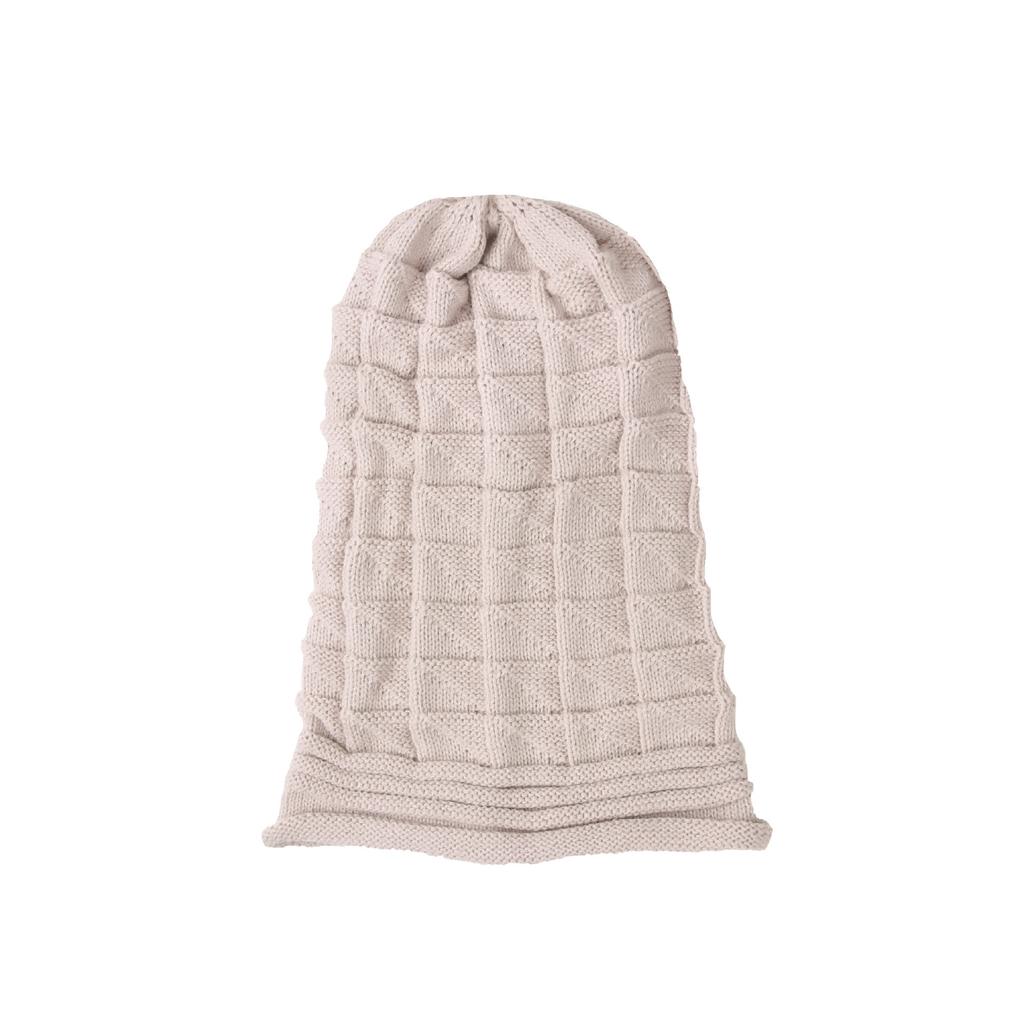 Pullover Hat with Pleats for Skiing, European and American Outdoor Autumn and Winter Knitted Hat, Women's Cuffed Red Wool Hat