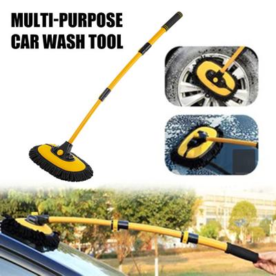Car Wash Brush Mop Kit with Extension Long Handle Scratch Free Rotatable Wide Applicability Retractable