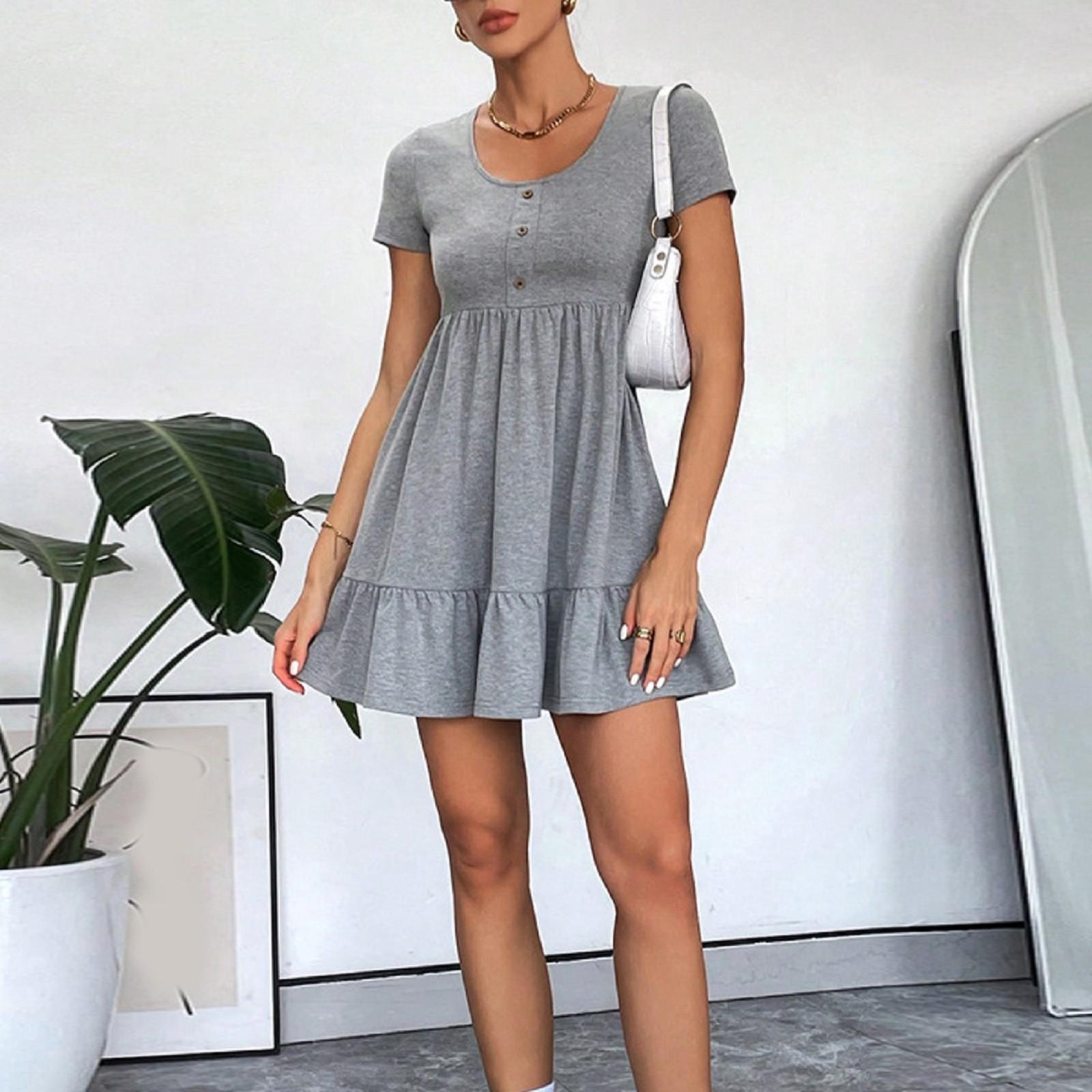 

Женские платья, однотонное сексуальное платье с коротким рукавом, однотонное платье больших размеров XL