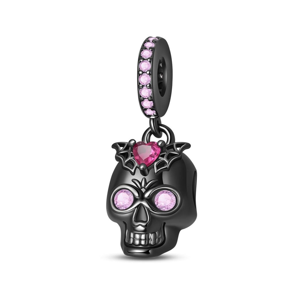 S925 Silver Halloween DIY Jewelry Kit Pumpkin Skull Bat Charm Pendant Beads Bracelet Making Craft Accessories