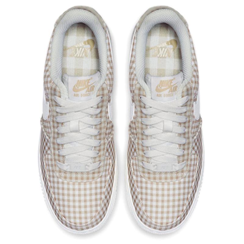 Nike Air Force 1 Low Qs Beige Gingham Women's Sneakers BV4891-101