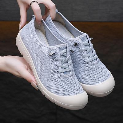 Chaussures simples légères et respirantes pour femmes, semelles souples, mocassins confortables, chaussures de marche antidérapantes en tissu