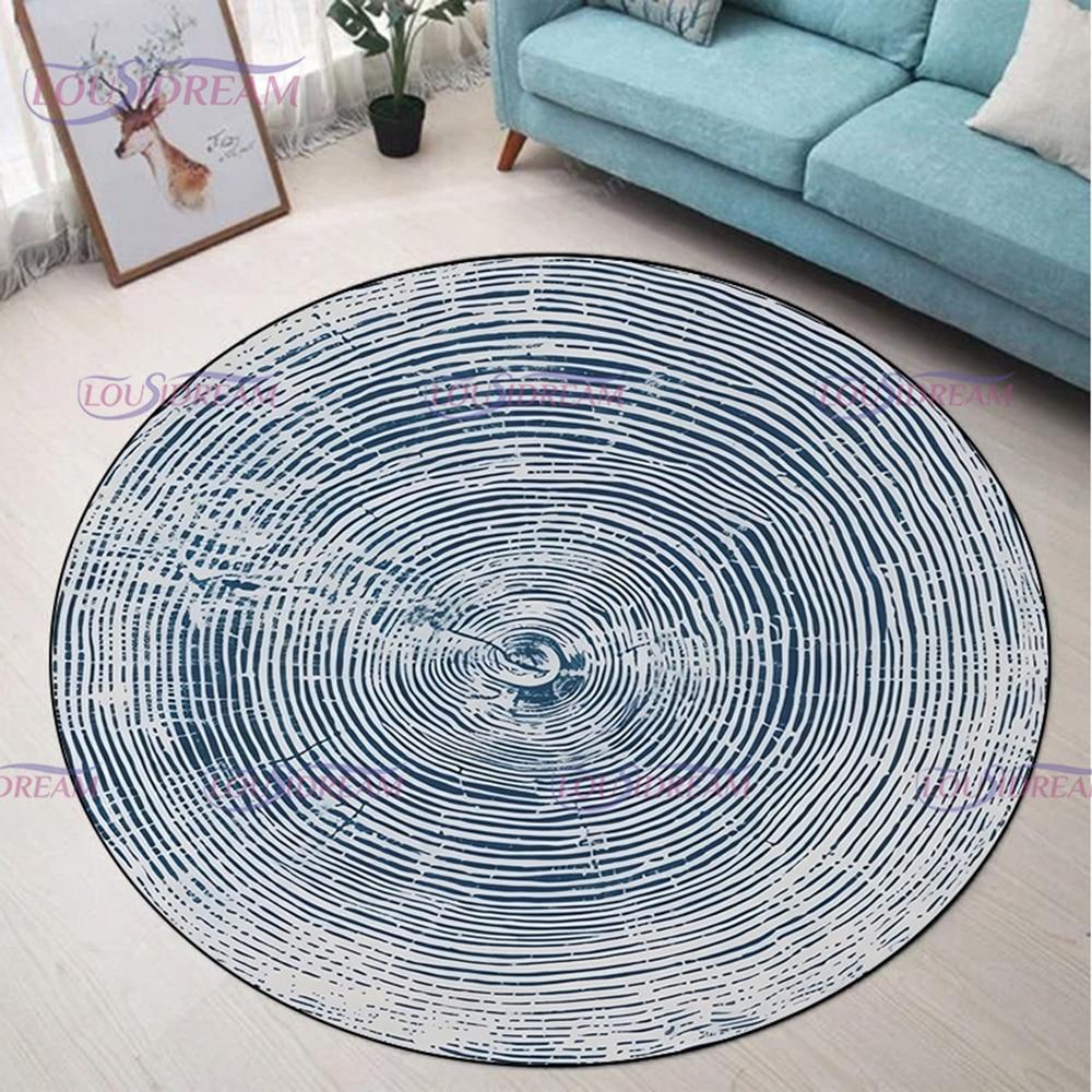 Farmhouse Rustic Tree Rings Rustic Area Rug Round Circle Carpet Livingroom Bedroom Floor Mats for Bathroom Modern Home Decor