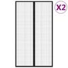 VidaXL Rideaux de porte anti-insectes 2 pcs avec aimants Noir 200x80cm