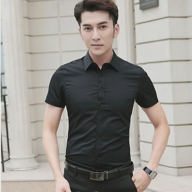 Professional Men's White Short-Sleeved Business Shirts