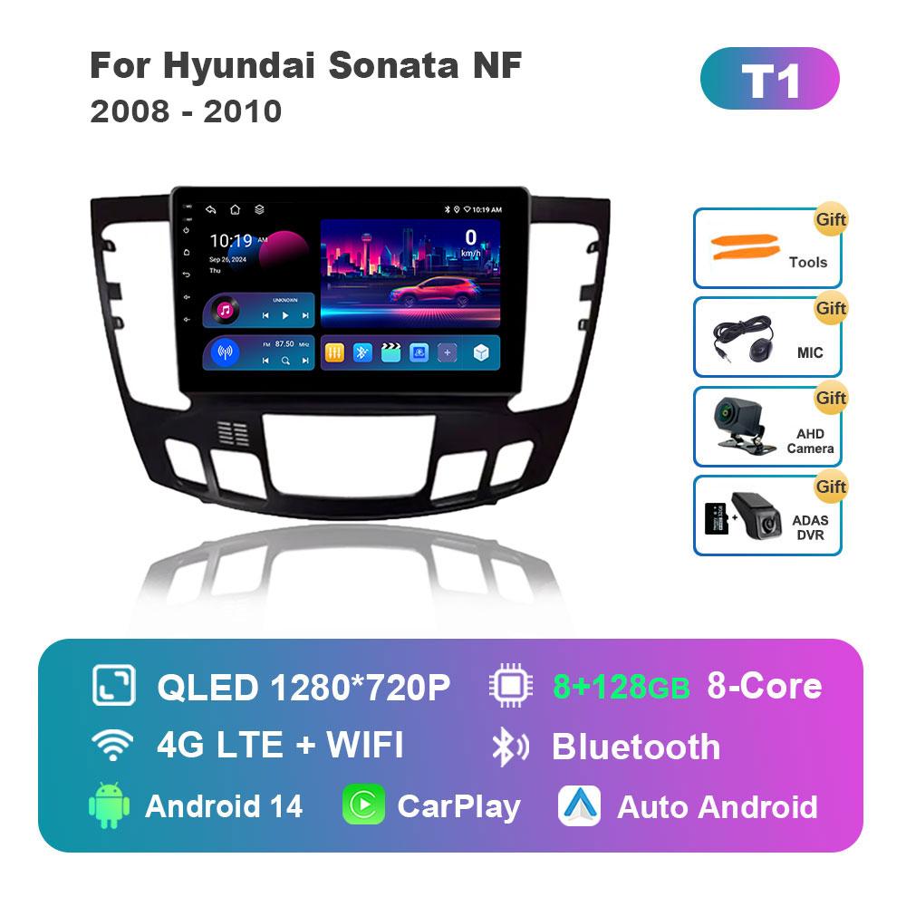 Car Radio Multimedia Player Android 14 System for Hyundai Sonata NF 2008 - 2010 GPS Navigation WiFi DSP Stereo Bluetooth 4G