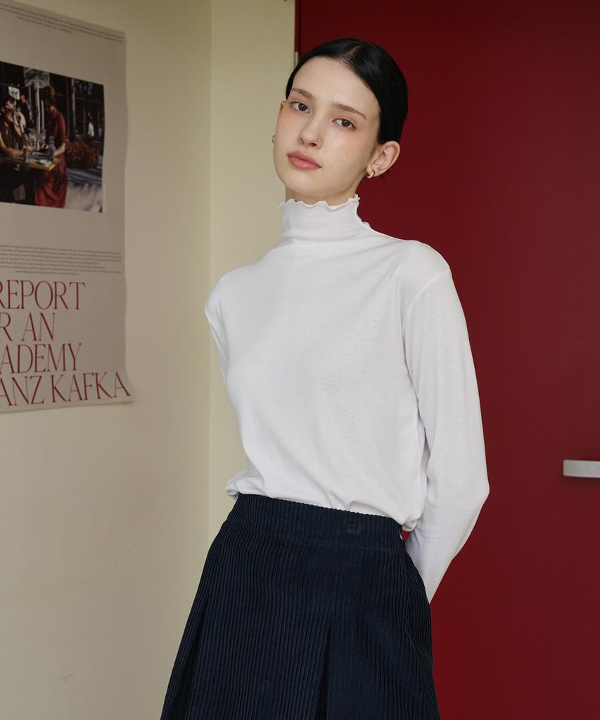 BIBYSEOB Neck Point Turtleneck White [T43]