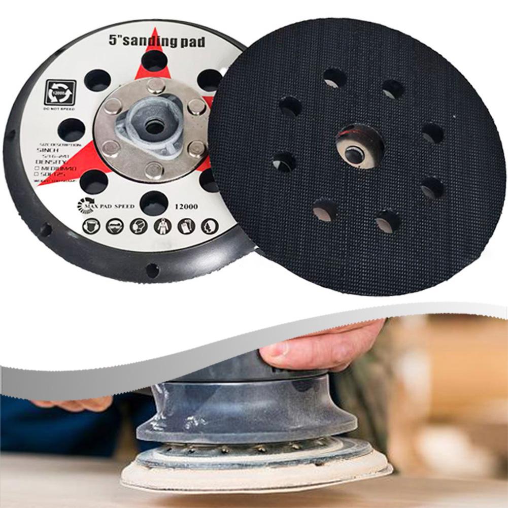 5-inch 8-hole M8 Thread Polishing Pad With Backing, 12,000 Rpm, Suitable For High-speed Polishing Of Wood Metal Plastic Stone
