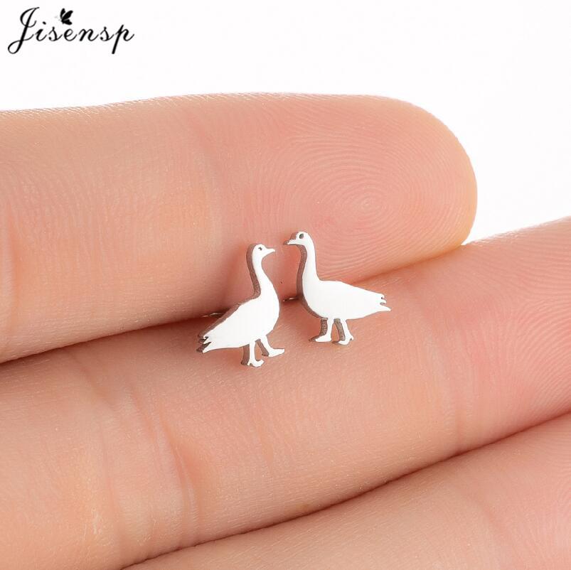 Multiple Mini Stainless Steel Bird Jewelry Earrings  Trend For Women Girls Cute Crane Parrot Bee Hummingbird Studs oorbellen