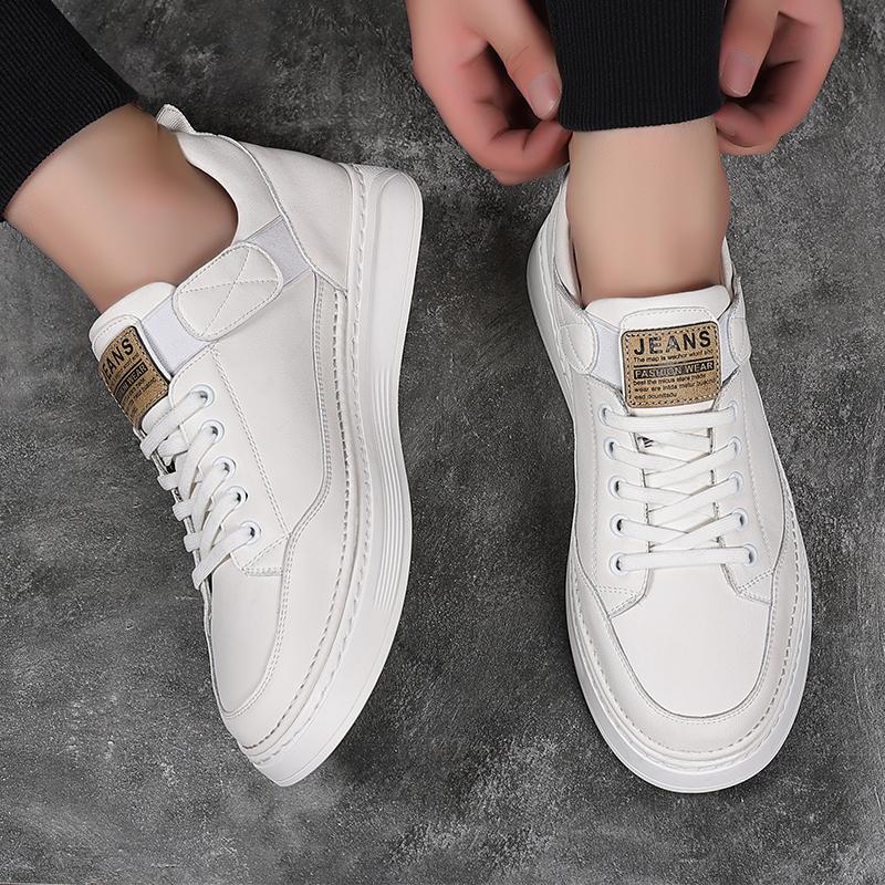 Uformelle herresko snøring Mote Komfortable sko Herre Joggesko Designer ekte skinn Herre Flats Herre Chaussures
