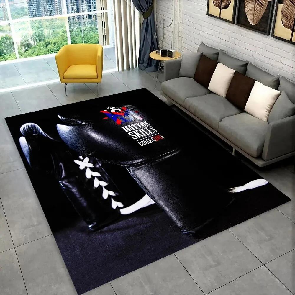 3D Boxing Gloves Boxer Fight Area Rug Large,Carpet Rug for Living Room Bedroom Sofa Doormat Decoration,Kids Non-slip Floor Mat