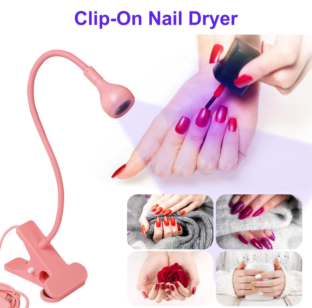 USB Clip-On Table Lamp Bedside Lamp Nail Art Nail Polish Curing UV Glue Light