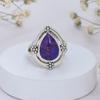 Handmade Pear Purple Mohave Turquoise Ring: 925 Sterling Silver