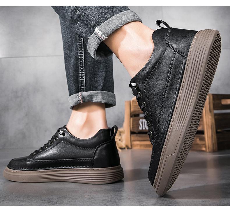 Men's Invisible Height-Increasing Shoes: Breathable, Stylish British Design with Soft Sole - Sports Casual Board Shoes with 8cm Lift.