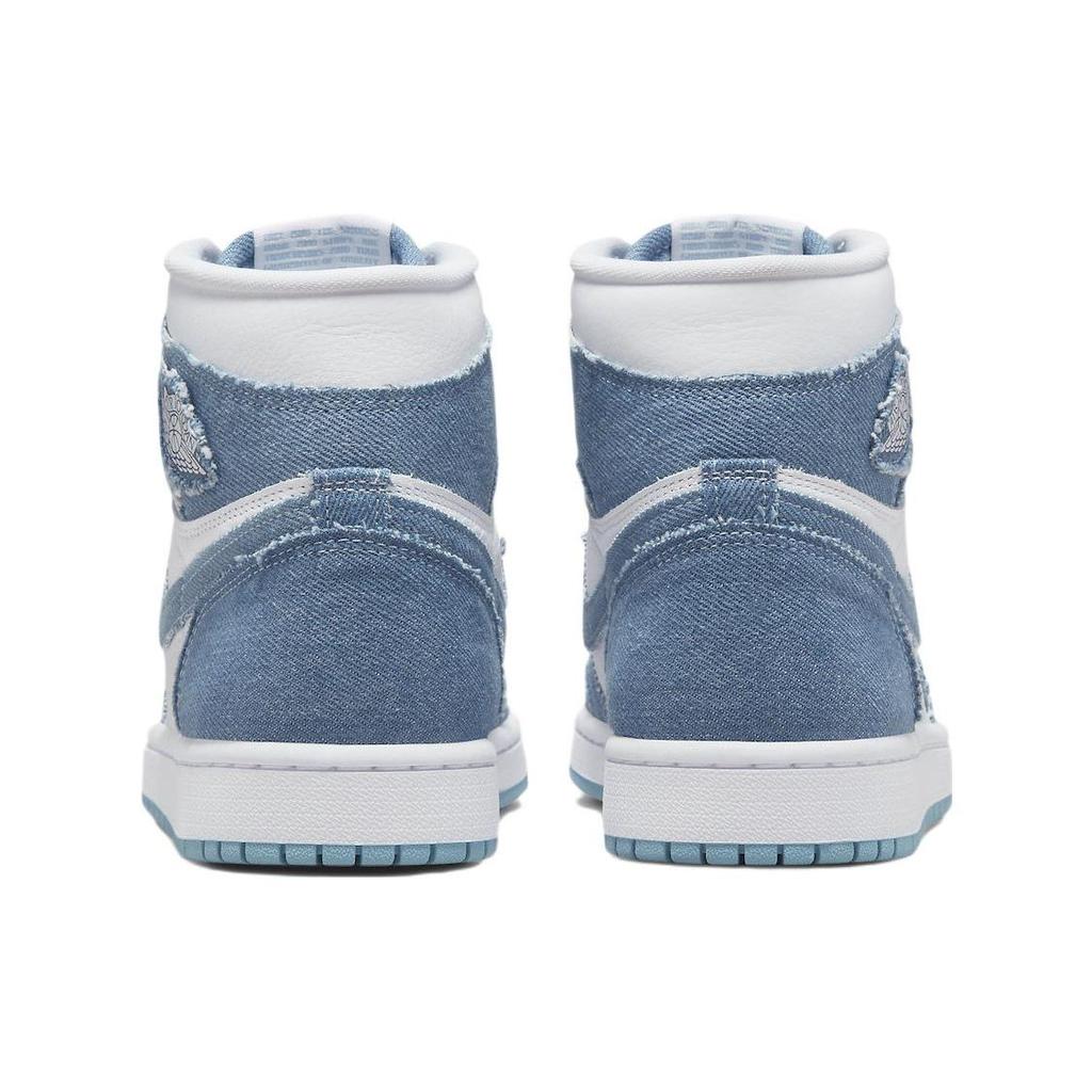 Air Jordan 1 Retro High OG Denim Women Sneakers White Worn-Blue Metallic-Gold DM9036-104