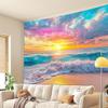 2D Pastel Sunset Beach Backdrop Ocean Photography Background