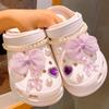 1Set Fashion Pearl Shoes Chain Advanced Shoe Decorations Pearl Bow Shoe Charms Set DIY Detachable Buckle Shoes Accessories