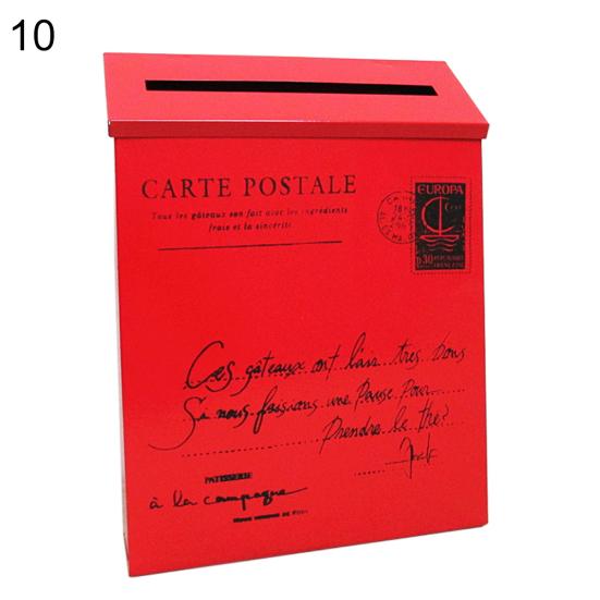 Retro Metal Wall Mounted Mailbox Bucket Newspaper Letter Box Post Garden Decor