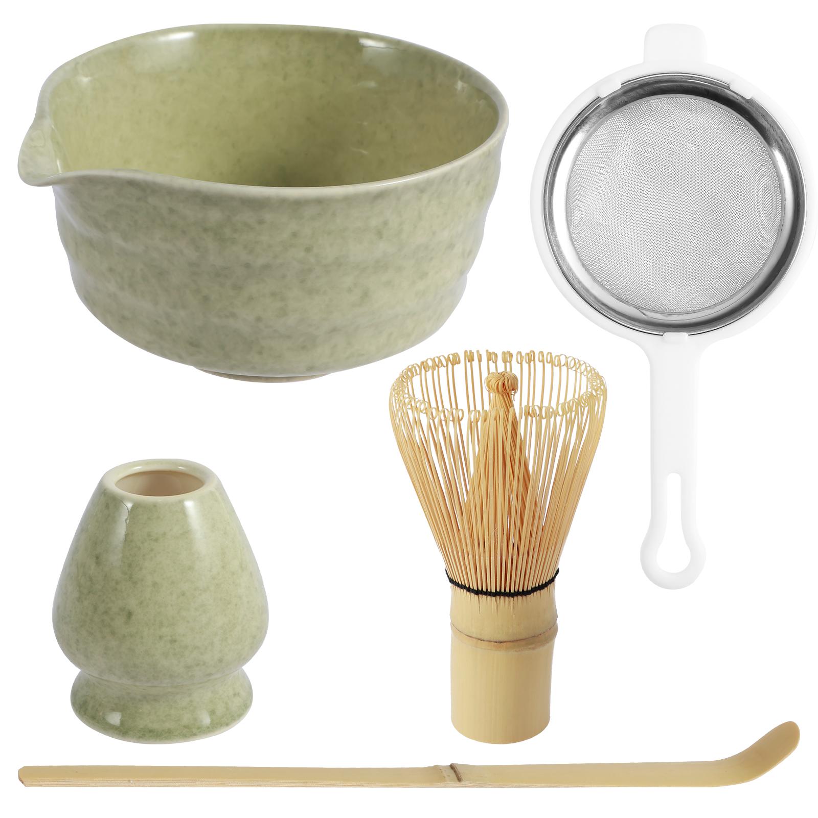 

5/6 Pcs Matcha Tea Making Tool Set Ceramic Matcha Bowls with Whisk Holder Scoop and Sifter Teas set for Beginners and Tea Lovers