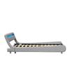 Lit gina pour matelas 140x190 - Sommier Tte de Lit Incurvee Couleur GRIS Pieds en 5 cm - 2 x 13 Lattes - revetemen