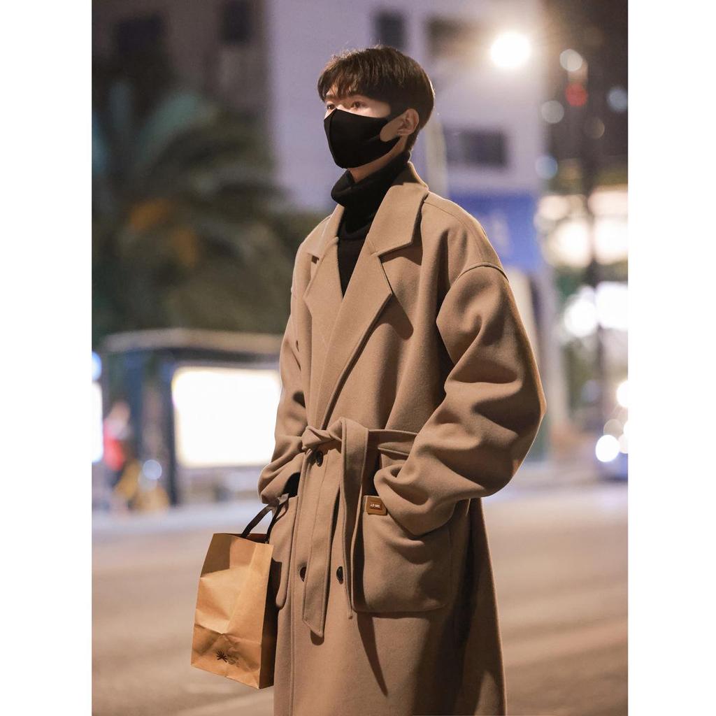Unisex Over-the-Knee Wool Trench Coat - Mid-Length, Stylish High-End Winter Outerwear