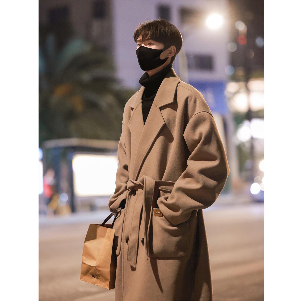 

Унисекс Шерстяное Тренч-Пальто Выше Колена - Средней Длины, Стильная Зимняя Верхняя Одежда Высокого Класса L