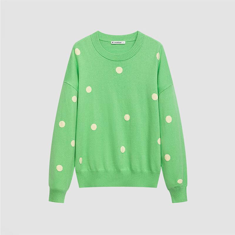 Women's Stylish Polka Dot Knit Round Neck Sweater