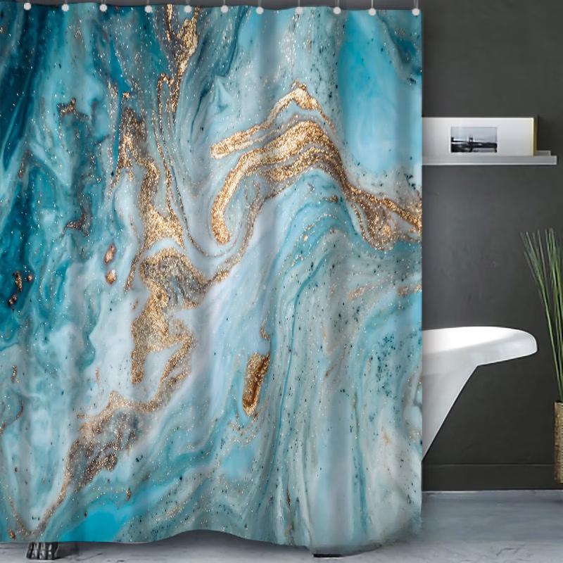 Yiceng Simple Marble Texture Shower Curtain 150x180cm
