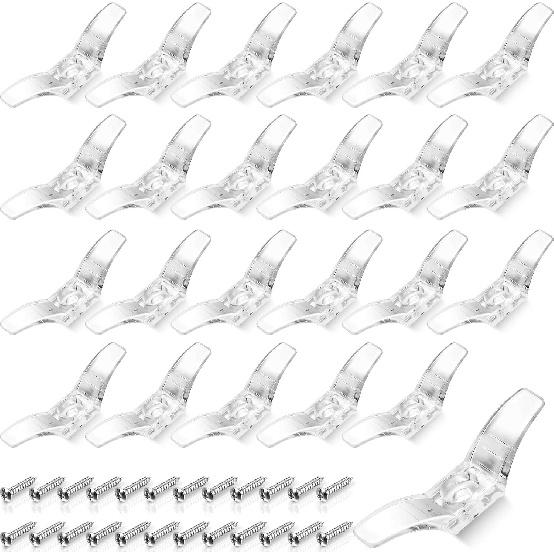 Jetec 12 Sets Window Blind Cord Cleats Safety Cord Cleats for Blinds with Screws Plastic Transparent for Home Office Window Curta Sun Shades Ropes