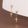 Zircon Cross Tassels Pendant Earrings For Women Men Simple Temperament Versatile Jewelry Gifts Wholesale