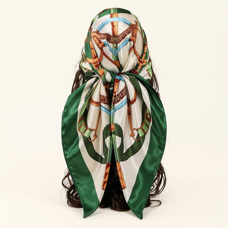 

Fashion leopard print satin versatile square scarf women s imitation silk travel decoration silk scarf shawl headscarf 90*90cm